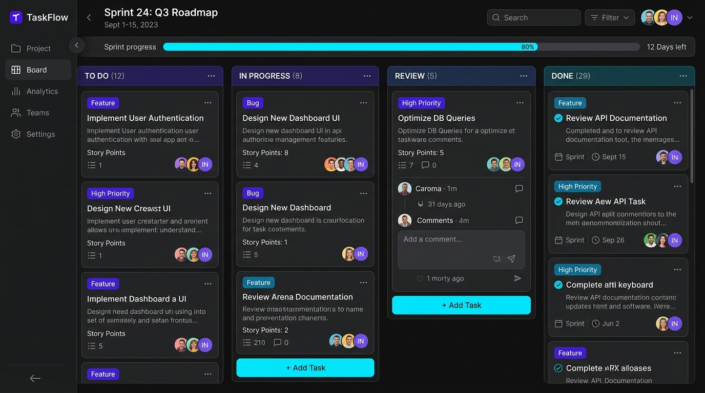 TaskFlow - Agile Team Workspace & Kanban